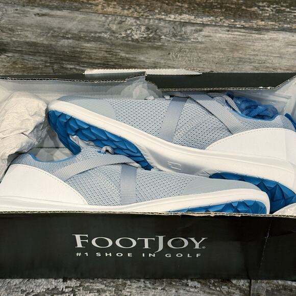 FootJoy Flex Women's Golf Shoes Gray Blue Spikeless FJ Sneakers Size 9.5‎ NEW - Picture 7 of 11